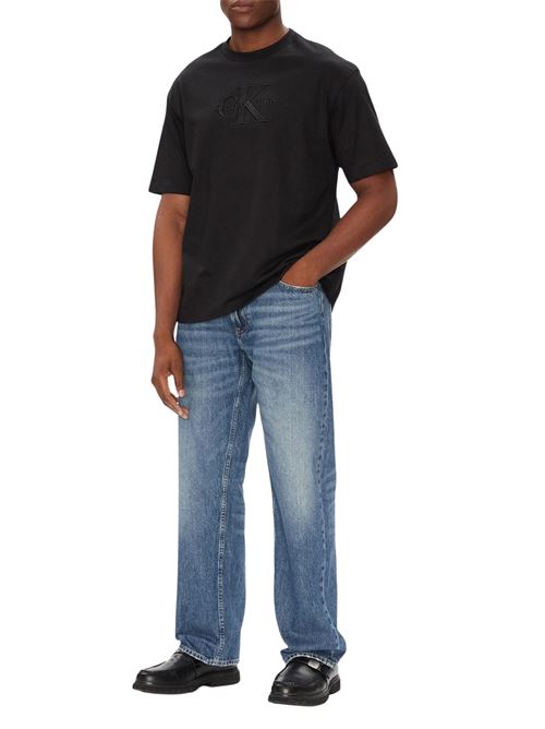 T-shirt nera in cotone Calvin Klein Jeans | LV04RB295GUB1